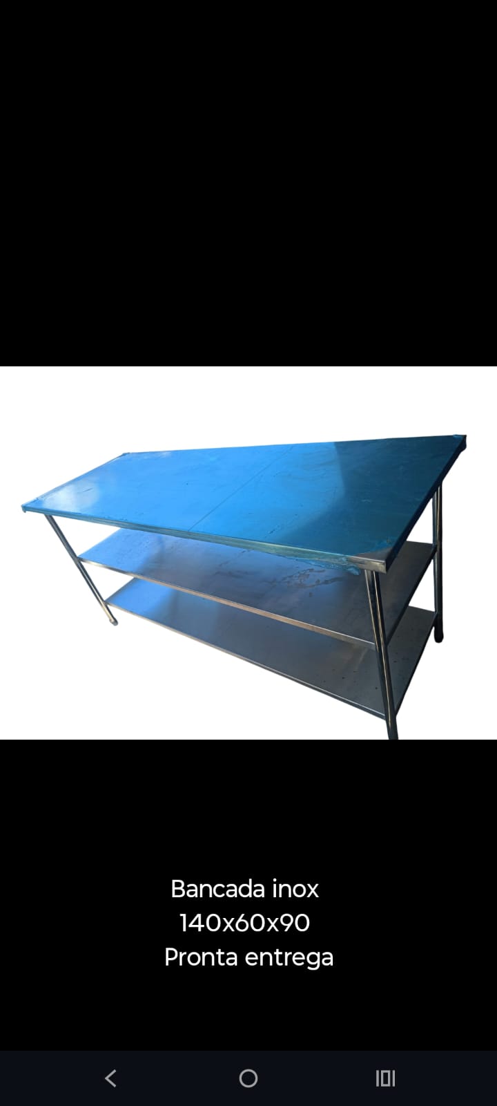 Bancada inox 140x60x90 com prateleira dupla